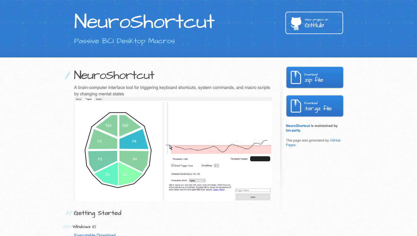 NeuroShortcut homepage screenshot